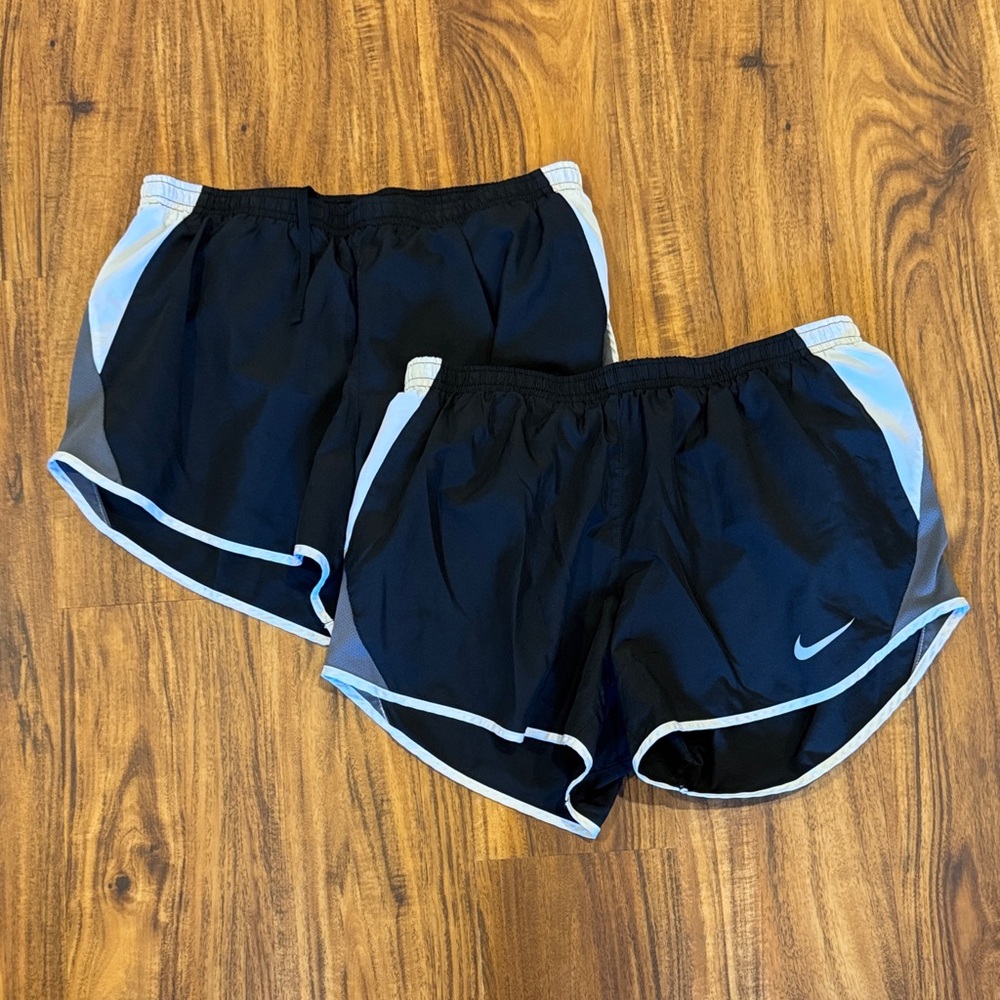 Nike Women's Black and White Athletic Shorts